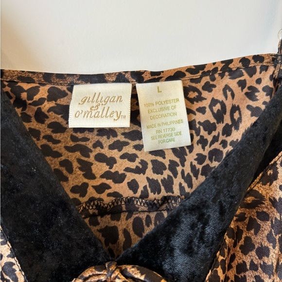 VINTAGE SATIN & VELVET GILLIGAN  & O MALLEY SLIP DRESS NIGHTGOWN LINGERIE sz L - Picture 6 of 7